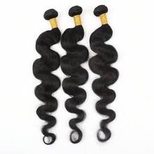Tóc nối sóng nhẹ tự nhiên màu đen, dành cho nữ, 3 lọn tóc thật, dài 10-30 inch. - Natural Black - Xem 18
