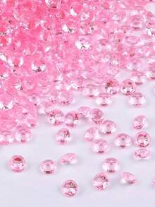 6000颗仿水晶宝石装饰品，人造水晶首饰，适用于花瓶装饰、婚礼派对、活动、工艺品、生日装饰、礼品 - 粉紅色鑽石 - 查看 2