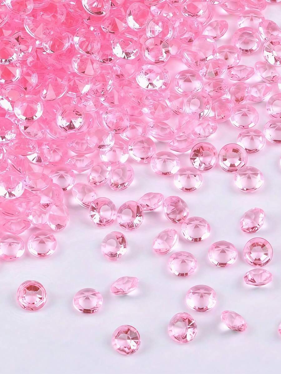 6000 viên đá pha lê giả trang trí, trang sức pha lê nhân tạo, thích hợp để trang trí bình hoa, tiệc cưới, sự kiện, đồ thủ công, trang trí sinh nhật, quà tặng. - Kim cương hồng - Xem 1