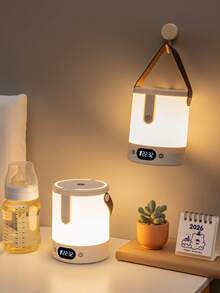 Rechargeable LED Night Light With Time Display, Hand Sweep Sensor/Remote Touch USB Charging Small Nightlight, Dimmable Bedside Lamp Suitable For Midnight Feeding, Eye Protection, Bedroom Sleep, Reading Room - White - View 5