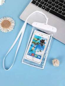 4个装夜光防水手机袋，通用防水手机包，夏季防水触屏手机包，防水、透明、密封，带挂绳，适用于水上乐园、海滩、露营、旅行、游泳池、度假 - 查看 16