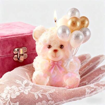 Resin Silicone Mold - CRERATOR Balloon Bear Design For Easy Demolding, Multi-Purpose & Reusable Use | Candle Making Mold, DIY Epoxy Resin & Clay Plaster Craft For Wedding Decor, Celebration Ornaments | Ideal For Resin Artisans & Event Crafters -1pc