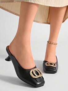 2026新款夏季尖头套脚高跟凉鞋，时尚百搭 - 黑色 - 查看 4