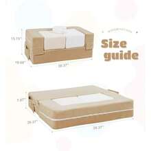 Sofá Modular para Niños Sillón de Espuma para Bebés Conjunto de Juego de Sofá de Felpa Convertible para Niños Sofá Cama Desplegable Color Clásico - Color clsico - Ver 2