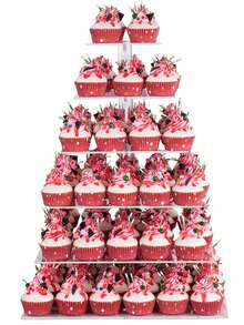 3-6 Tier Acrylic Cupcake Stand - Round Cupcake Display Rack - Acrylic Dessert Stand Cake Display Tree Suitable For Party, Wedding, Birthday - Clear - View 19