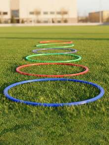 5/10pcs Multi-Functional Training Hoop Set, Suitable For Various Sizes Of Agility Hoops For Basketball And Football, Ideal For Party Games And Outdoor Lawn Entertainment - Multicolor - View 3