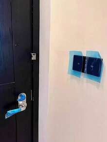 1/2片一次性浴室隔离膜，断点隔离膜，蓝色膜，牙科酒店卫生间开关，无粘性隔离膜 - 彩色 - 查看 3