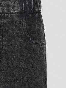 Quần jeans ống đứng dáng rộng thoải mái cho bé trai, quần denim đen cơ bản, phù hợp mọi mùa. - Màu xám đen - Xem 5