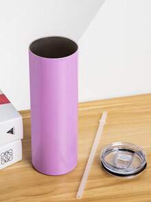 1PC Rainbow Colour Stainless Steel Insulated Mug, Cooler Mug, Modern Simple Solid Colour Car Mug, Premium Simple DIY Water Bottle - Office, Travel, Outdoor, Cycling, Back To School Supplies - Multicolor - View 8