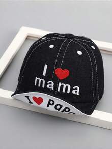 薄款春季儿童牛仔帽，“爱妈妈”可折叠帽檐棒球帽 - 1PC - 查看 12
