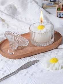 1pc Handmade Floral Scented Candle Gift, Flower Shaped Soy Wax Candle Decor, Creates Ambiance, Suitable For Valentine's Day, Couples, Women, Girls, Weddings, Halloween, Christmas, Graduations, Birthdays, Mother's Day, Home Decor And More - Daisy In a Glass - View 5
