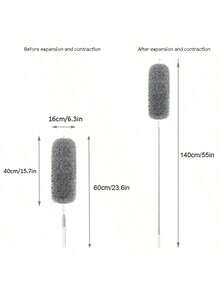 1 cây chổi quét quạt trần có thể kéo dài, chổi lau bụi, chổi lông vũ siêu mềm cán dài, dụng cụ vệ sinh trần và tường có thể thu gọn, chổi lau trần và quạt bằng sợi microfiber có thể tháo rời và giặt được, thích hợp cho nhà bếp, phòng khách, phòng ngủ, hành lang. - chổi phủi bụi - Xem 10