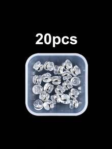 20/50个装 5mm 耳钉后塞，无刺激柔软透明耳钉后塞，适用于鱼钩式耳钉、耳环，锁扣式安全耳钉后塞，适用于重型耳环 - Earring Backs - 查看 12