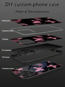 1pc Customized Name & Sweet Punk Black/Pink Pattern Liquid TPU Full-Wrap + Tempered Glass Shockproof Anti-Scratch Phone Case Compatible With Apple 17 Pro Max/16 Pro Max/15 Pro/14 Plus/13 Pro/12 Pro Max/11/Xs Max/8/7/6 Plus, Galaxy S26/S25 Ultra/S24 Ultra Series, / Phones,International Version, Not The Domestic Version - Black - View 4