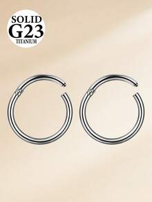 2pcs G23 Titanium Alloy Nose Rings Septum Rings Jewelry 16G Horseshoe Hoop Lip Rings Studs,10mm Nose Piercing Jewelry Earring Jewelry Lip Rings Hoop Cartilage Tragus Earrings Hoop - Silver - View 5