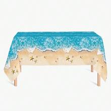 1 chiếc khăn trải bàn chủ đề bãi biển mùa hè, khăn trải bàn bằng nhựa chống thấm nước in hình, trang trí tiệc sóng biển và hồ bơi, thích hợp cho tiệc sinh nhật kiểu Hawaii, kích thước 54x86,6 inch. - Nhiều màu - Xem 1