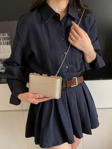 迷你时尚百搭闪亮个性化女士单肩斜挎包 - 彩色 - 查看 2