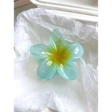 4pcs/1pc 7.5cm/2.95in Hibiscus Flower Jelly Color Hair Clips, White/Yellow/Pink/Blue, Lightweight Plastic Bathroom Hair Accessories, Suitable For Daily Outing, Casual, Party, Commute, Beach Holiday, Ponytail, Bun, Face Washing, Makeup, Outfit Matching Fashion Claw Clips Winter Hair Clutch Summer - 多色-2 - 查看 11