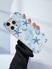 Ốp lưng in hình sao biển và vỏ sò 2D, kiểu dáng cổ điển cao cấp, sang trọng, chất liệu giả da màu trắng, chống bụi và chống nước, tương thích với iPhone 17/16/15/14/13/12/11/Pro/ProMax/X/XR/XS/XSMAX/7/8/PLUS/Air/Se2/3, món quà lý tưởng cho bạn bè, gia đình, người yêu, sinh nhật, ngày lễ. - trắng - Xem 2