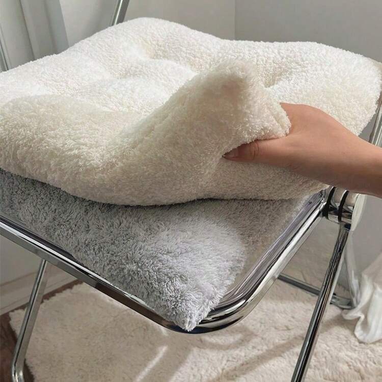 1pc Super Soft Plush Chair Cushion - Thick, Warm And Comfortable, Easy-Clean Polyester Blended Fabric - Suitable For Office, Dorm And Living Room - Perfect Gift, Sofa Pillow, Ergonomic Soft Seat Cushion, Extra Large Seat Pad, Suitable For Long-Time Sitting, Small Seat Cushion, Ergonomic Cushion, Floor Cushion, Widened Cushion, Ergonomic Cushion, Suitable For Long-Time Sitting, Office Lumbar Support, Bedroom Pillow - Multicolor - View 3