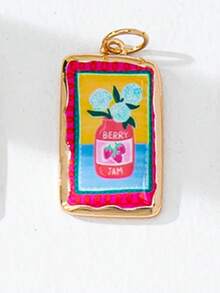 镀金夏季海洋主题吊坠项链套装 - DIY珠宝制作套装 - 可定制沙滩风珠宝配件 - 不锈钢底链及珐琅鱼、龙虾、蝴蝶结和热带沙滩吊坠 - 彩色 - 查看 27