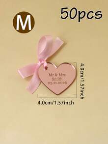 LICVIC Personalisierte Herz-Geschenkanhänger, Hochzeitsstil Name und Datum Etiketten für Geschenkverpackung, Partybevorzugungen und Einladungen, personalisierte Paar-Erinnerungsetiketten für Hochzeitstag, Valentinstag, elegantes Liebesthema Geschenkdekoration, personalisierbare Herz-Geschenkanhänger, individuelle Hochzeitsbevorzugungsetiketten - Stil B - Übersicht 20