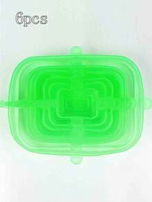 LINKOOL 6pcs Silicone Universal Bowl Lid, Pot Lid, Food Can Lid, Reusable Food Preservation Plastic Film, Kitchen Accessories - Multicolor - View 22