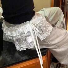 1pc Layered Lace High Waist Elastic Waist Skirt - Multicolor - View 10