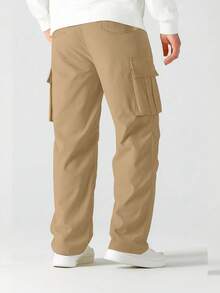 Quần cargo nam mùa hè mỏng nhẹ, kiểu dáng thường ngày, đa năng, dáng rộng, có nhiều túi, thoáng khí. - Màu Khaki - Xem 2