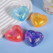 1pc Glowing Heart-Shaped Squishy Toy: Shiny Transparent Heart-Shaped Squishy Toy, Soft Slow Rising, Suitable For Children And Adults, Great For Desktop Games And Stress Relief. - NNL10 - View 6