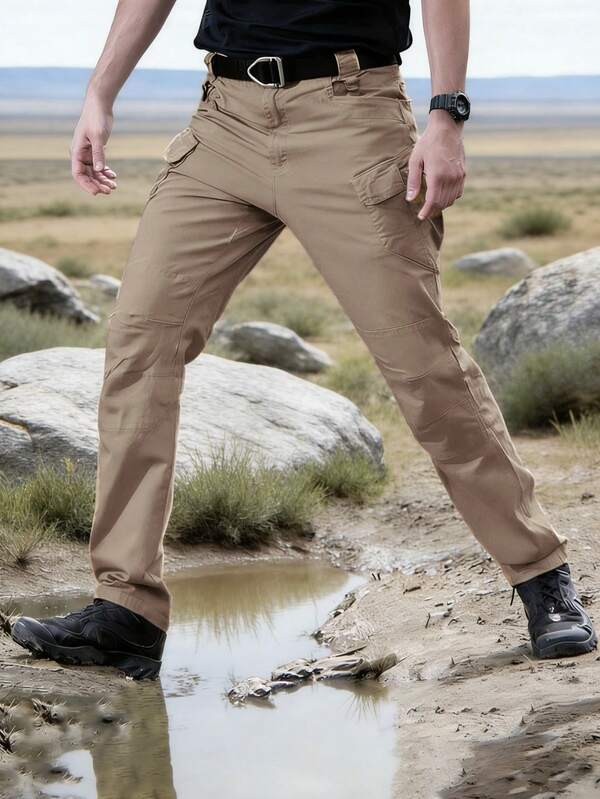KKONE  Pantalones Tácticos Militares Hombre Cargo - Impermeable Cortavientos con Bolsillo Lateral Solapa