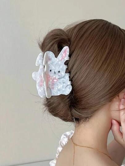 1个兔毛发夹，醋酸纤维发夹，大爪形发夹，女孩发饰