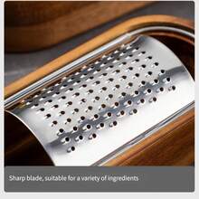 1PC Stainless Steel Cheese Grater With Acacia Wood Storage Box, Cheese Grating Tool, Shredder, Slicer - Multicolor - View 8