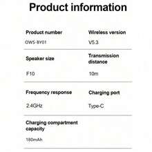 原装 BY01 OWS 无线蓝牙 5.3 耳机 HIFI 音质 智能高清耳机 适用于手机 - 查看 7