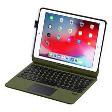 Funda de teclado para iPad para 10.2 2021 9th 2020 8th 2019 7th iPad Air 10.5 2019 iPad Pro 10.5 2017 - retroiluminada - 360 giratorio - Inalámbrico - Touchpad de 9ª generación Clickable - iPad Air - verde camuflaje - Ver 6