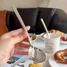 5pcs Luxury Rhinestone Stainless Steel Spoon | Shiny Tableware For Elegant Dining,Elevate Your Everyday Meal With Luxury, Eye-Catching Tableware,Premium Stainless Steel, Dishwasher - Multicolor - View 8