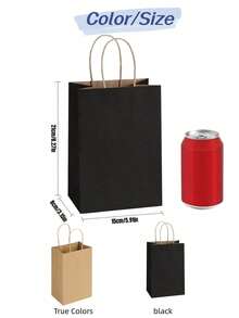 5/50 túi giấy Kraft, túi đựng bánh ngọt, trà sữa, cà phê, túi quà tặng, túi đựng đồ mang đi, chất lượng cao, bền chắc, túi đựng thực phẩm, túi xách quà tặng dịp năm mới, ngày lễ. - Nhiều màu - Xem 9