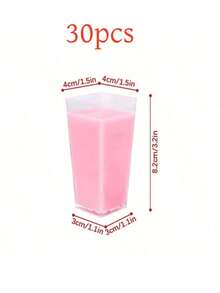 100个/套 3盎司/90毫升方形迷你甜点杯，透明塑料派对零食碗，适合生日婚礼派对 - 無色 - 查看 10