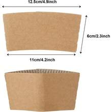 50/100pcs Premium Disposable Coffee Cup Sleeves, Corrugated Kraft Paper Heat Insulation Sleeves, Suitable For Hot And Cold Drinks, Fit Multiple Paper Cup Sizes, Suitable For Commercial And Home Use, Christmas, Family Gatherings - Multicolor - View 9