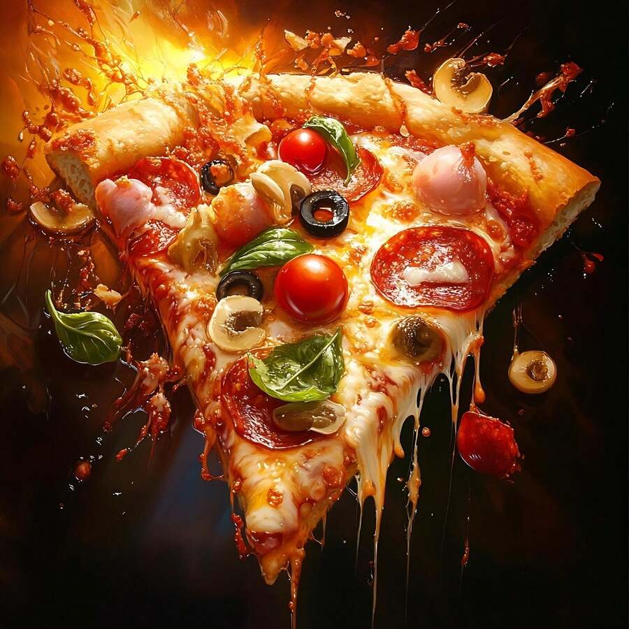 1 miếng dán hình bánh pizza phô mai và các loại hạt 2D chi tiết, thích hợp cho nhà bếp, lò nướng, máy rửa chén và các trường hợp khác. - Một cỡ - Xem 1
