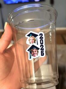 Personalized Portrait Stickers, Custom Portrait Confetti, Custom Text Stickers, High School And College Graduation Cap Custom Stickers Set, Personalized ID Photo Printing Paper, Custom Face Printing - Multicolor - View 11
