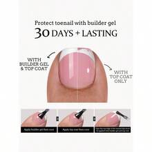 150Pcs Short Square Brown/Pink Adhesive Gel Finger/Toe Nails, With 15 Size Choices, Short French Style Fake Nails, Suitable For Women And Girls Toe Decorating Press On Nails Nail Supplies Nails - 淺粉色 - 查看 5