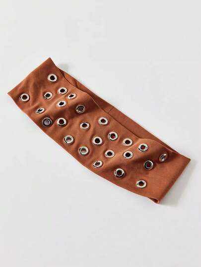 1pc Fashion Punk Headband, Gothic Style Soft Non-Slip Elastic Hollow Out Beach/Holiday Headband, Elastic Yoga Sports Headband, Versatile For Daily Wear, Suitable For Multiple Occasions