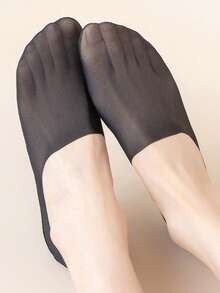 1/5/10双装 女士时尚隐形夏季透气硅胶防滑网眼超薄高品质弹力无痕冰丝纯色船袜 柔软 - 彩色 - 查看 9