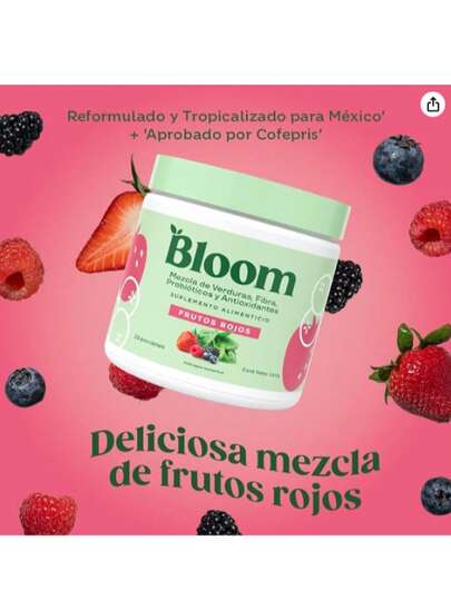 Bloom Nutrition Super Greens Powder - Probiotics for Digestive Health Digestive Enzymes with Superfoods Spirulina and Chlorella for Intestinal Health (Frutos Rojos)