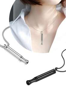 1件装不锈钢冥想呼吸项链，缓解焦虑冥想吊坠，舒缓压力调节工具，情侣派对饰品 - 彩色 - 查看 6