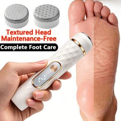 Rechargeable Electric Foot File, Automatic Callus Remover, Portable Electric Foot Care Device, One-Touch Control, Suitable For Rough And Cracked Skin, Replaceable Head Cover, Unisex Foot Care Set For Cracked Heels And Dead Skin, Summer Gift