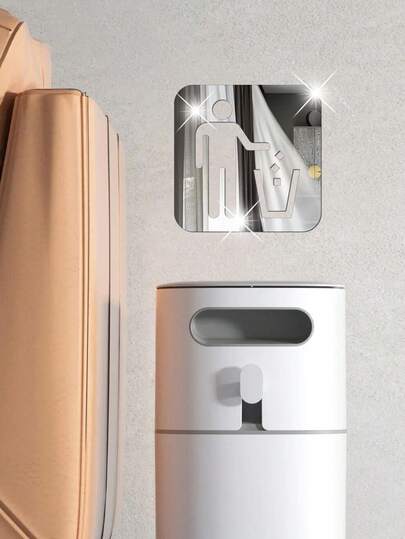 男女洗手间通用镜面墙贴