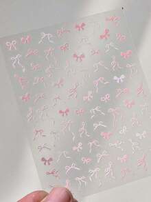 1pc 5D Crystal Diamond Nail Sticker, Pink Swan Flower Frame Butterfly Pattern, Self-Adhesive Nail Art Sticker, Cute DIY Decorative Accessory Nails Nail Stickers - Nhiều màu-2 - Xem 1
