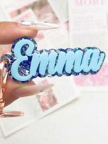 1pc Customized Acrylic Keychain Name Tag - Pink - View 5